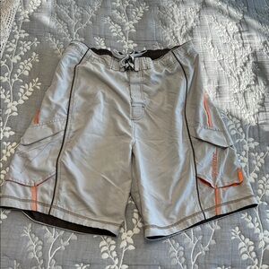 Speedo Men’s Bermuda Swim Trunks Beige Orange | Waterproof Sleeve Mesh Lining